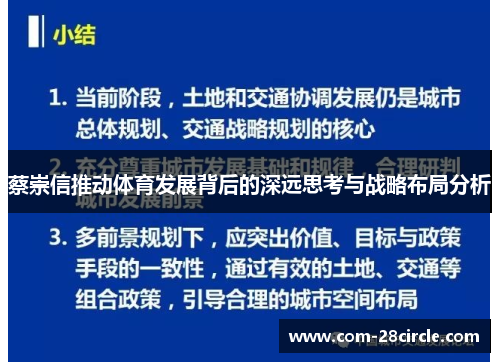 蔡崇信推动体育发展背后的深远思考与战略布局分析